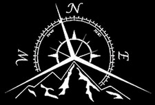 Berge Kompass Aufkleber