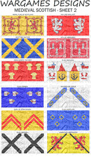 10 mm Mittelalter Schotten Fahnen - Blatt 2 - Hecht & Schotte, NEBEL, DBR, Impuls, Barock