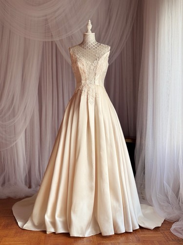 Brautkleid linie satin - brautkleid, a-linie