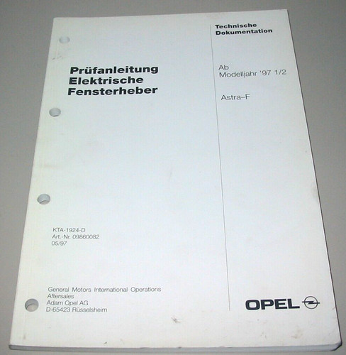 Werkstatthandbuch opel astra - astra, f