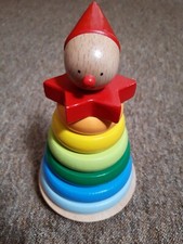 ?Stapelturm Holz Baby Stapelspiel Steckturm Motorikspielzeug Stehaufmännchen ?