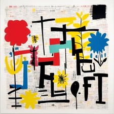 Urban Flora Hommage Basquiat 04 Neo-expressionism 90x90 cm /Pop Art/Street Art