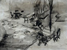 Aquarell  Landschaft Tische