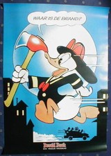Poster Donald als Feuerwehrmann  schönes Barks Motiv