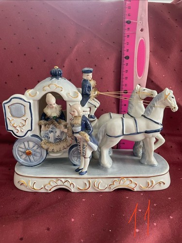 Porzellanfigur kutsche mit - kutsche,