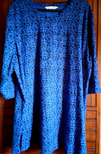 MIaModa  Damen T- Shirt, Tunika, blau-schwarz,  Kurzarm 58/60 Neu