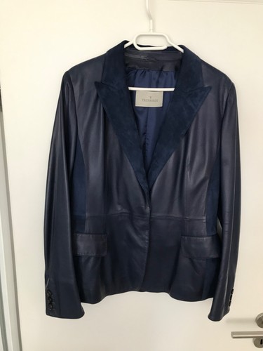 Lederjacke navy blau von