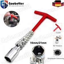 Zündkerzenschlüssel 16/21mm für Auto & Motorrad T-Griff Zündkerzensteckschlüssel