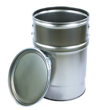 Hobbock/Deckelfass/Stahlfass/Metallfass 60 L NEU, komplett blank / roh, Neuware