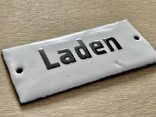 altes Emaille Schild - LADEN -