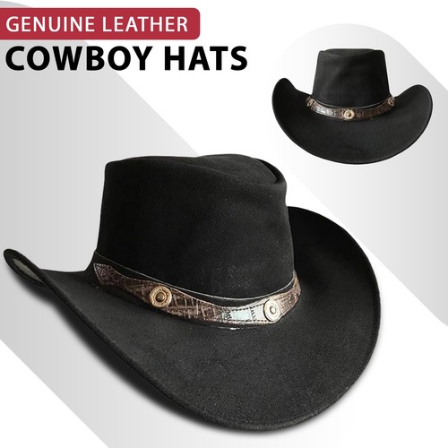 100 echtleder cowboyhut - 100%,