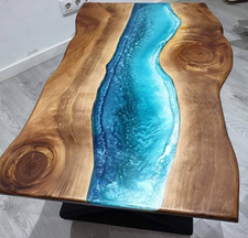 Epoxid River Esstisch - Blaues