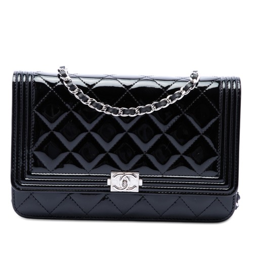 Chanel quilted patent boy - quilted,