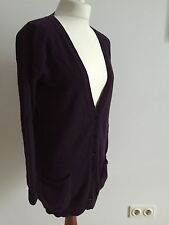 STEFANEL ★ LANGE STRICKJACKE CARDIGAN ★ LILA BROMBEERE GR.M ★ CASHMERE KASCHMIR