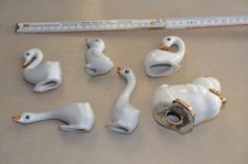 Keramik Gans-Ente-Schwan Konvolut ca 6 bis 9,5 cm, gebraucht