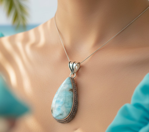 Natürlicher larimar edelstein - natürlicher,