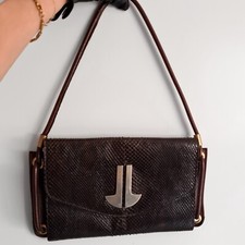 LANVIN True Vintage Lederhandtasche Echt Leder Tasche Handtasche Reptil braun