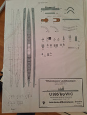 Modellbaubogen vom U-Boot U995 Typ VII C