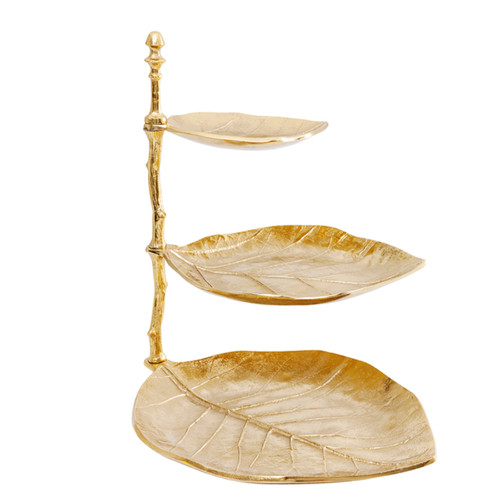 Deko etagere leaf gold - deko,