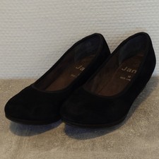 Damen Pumps aus schwarzem Wildleder mit Keilabsatz von Jana in Größe 39, Weite H