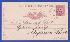 Italien 1890 GA Postkarte O ADRIA (ROVIGO) nach Mogliano (Veneto)