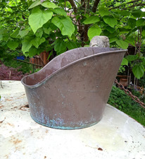 alte antike seltene KUPFER Sitzwanne Sitzbadewanne Pflanzschale Miniteich D 60cm