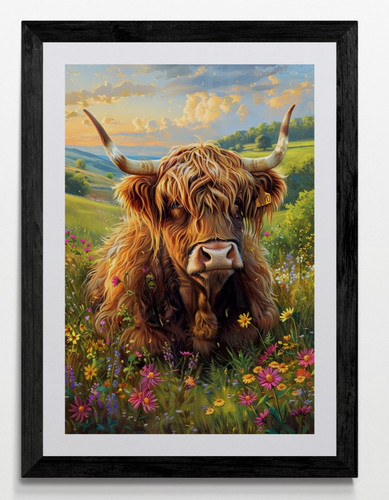 Highland cow gerahmtes - highland,