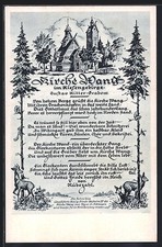 Ansichtskarte Brückenberg, Kirche Wang, Gedicht 