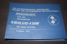 Ersatzteilliste Ersatzteilekatalog IFA Dieselmotor 4VD14,5/12-1 SRW 1978