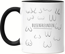 Busenfreundin Tasse Schwarz Titten Oberkörper Frau Oberweite Freunde Freundschaf