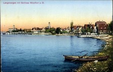 Ak Langenargen am Bodensee,  Schloss Montfort, Bodensee, Boot am Ufer - 4886323