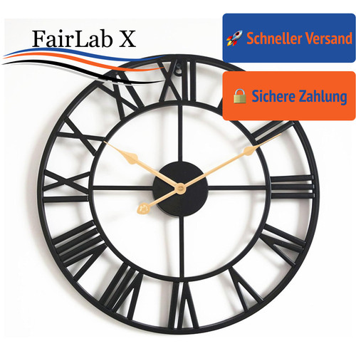 Wanduhr vintage rund metall - vintage,