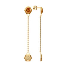 Stud Earrings 925 Silver Amber