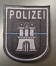 Polizei Hamburg Grau- Blueline Patch Mit Klett