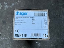 12x Hager MBN116 LS-Schalter