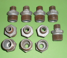 11 Stück Temperguss   Reduktions- Gewindenippel  Schraubfitting 1" x 1/2"