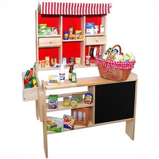 Markstand Klassik Kaufladen ohne Zubehör Kindermarkt Kinderladen Supermarkt Holz