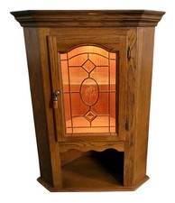 Vintage Eiche Wand Eckvitrine