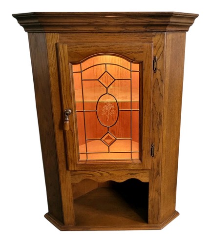 Vintage eiche wand eckvitrine - vintage,