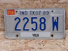 NUMMERNSCHILD USA INDIANA 1989