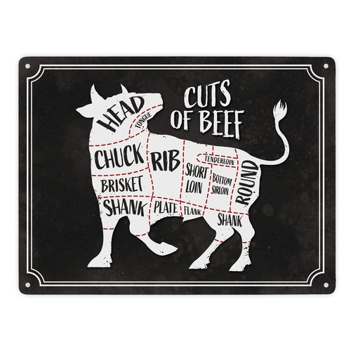 Cuts beef metallschild - metallschild, xxl