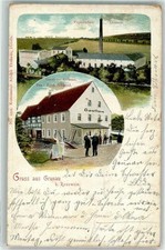 13635759 - 7301 Grunau Gasthaus Emil Schuetzel Papierfabrik Doebeln LKR 1904