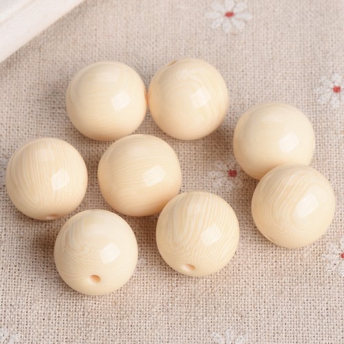 Rund 6mm 30mm beige resin - rund,