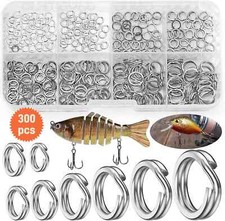 300 Stk Sprengringe Edelstahl Angel Splitringe Spaltringe Angeln, Silve 3mm-8mm