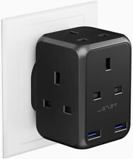 Stecker Adapter USB mit 4 fach Steckdosen 13A Würfel Verlängerungsstecker Mehrfachstecker für