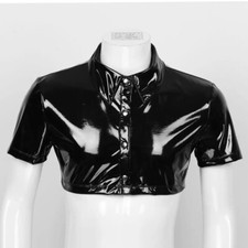 Wetlook PVC Bluse Herren Slim