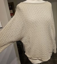 ONLY RONJA LIVE boho Häkel-Pullover shabby creme-beige Hippie Rücken Gr.M *NEU