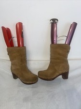 UGG Lynnea hellbraune halbhohe Damenstiefel aus Kalbsleder mit Kunstfell UK 4,5/5 Ref B14