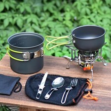 Camping Geschirr Set Outdoor Kochgeschirr Faltbare Camping Kochset Picknick Topf