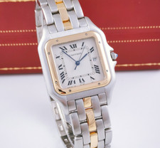 Cartier Panthere Jumbo Stahl Gold Herrenuhr mit Box & Anleitung